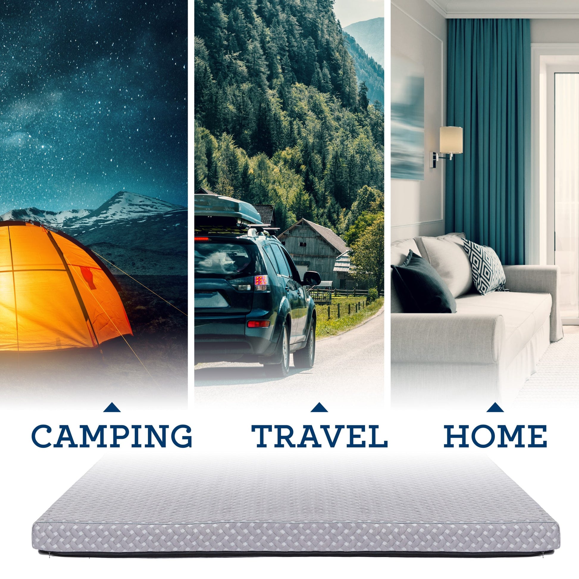 Roll up Twin Memory Foam Camping Mattress - Milliard Brands