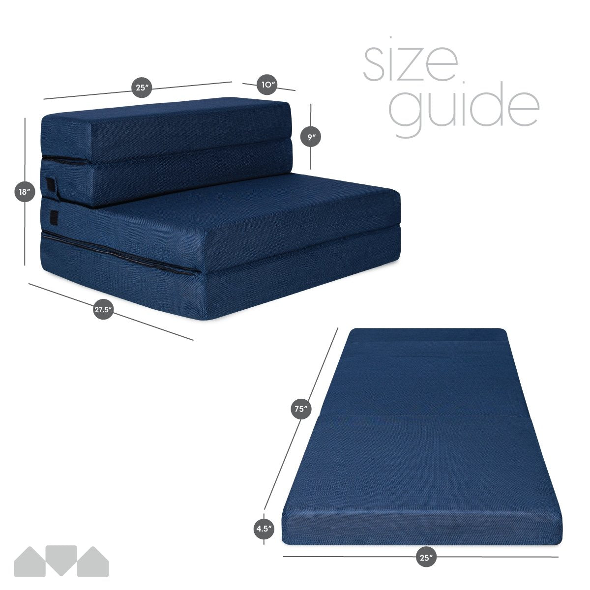 Tri-fold Foam Sofa Bed Mattress - Milliard Brands