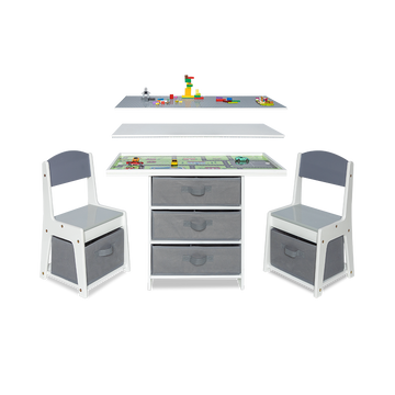 3-in-1 Kids Play Table and Chair Set with Storage