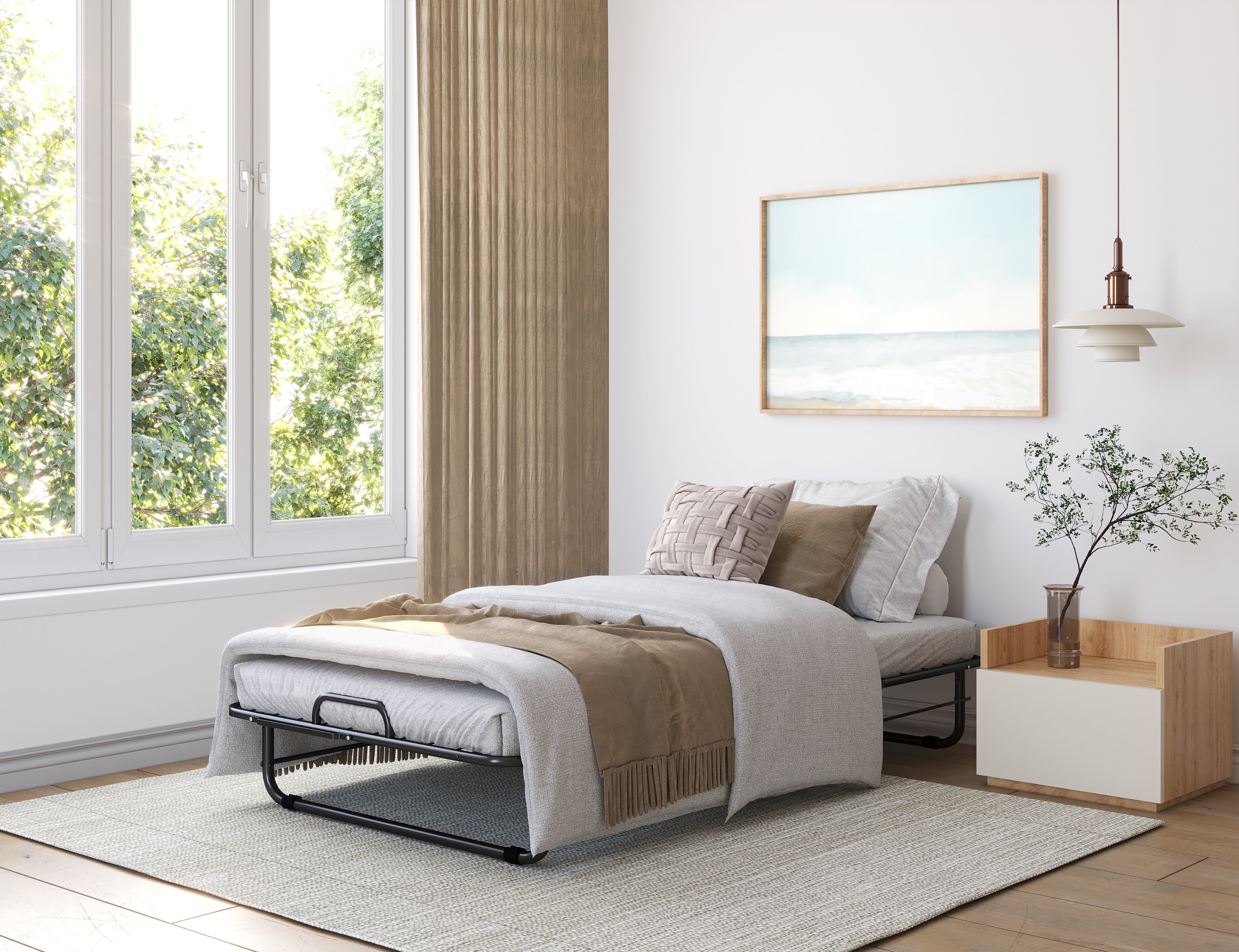 Folding queen bed with mattress discount