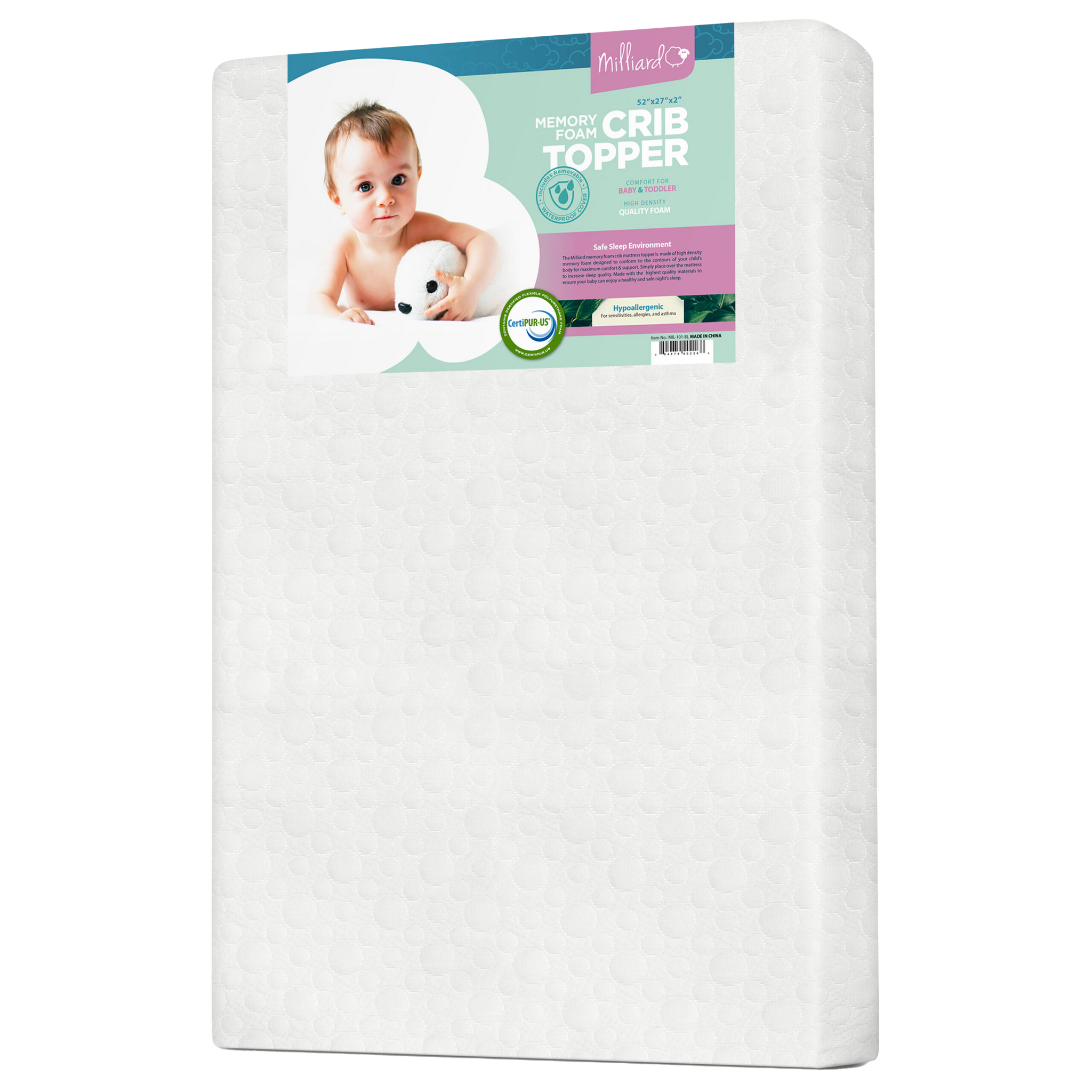 Ventilated Memory Foam Crib Mattress Topper | Milliard Bedding - Milliard  Brands