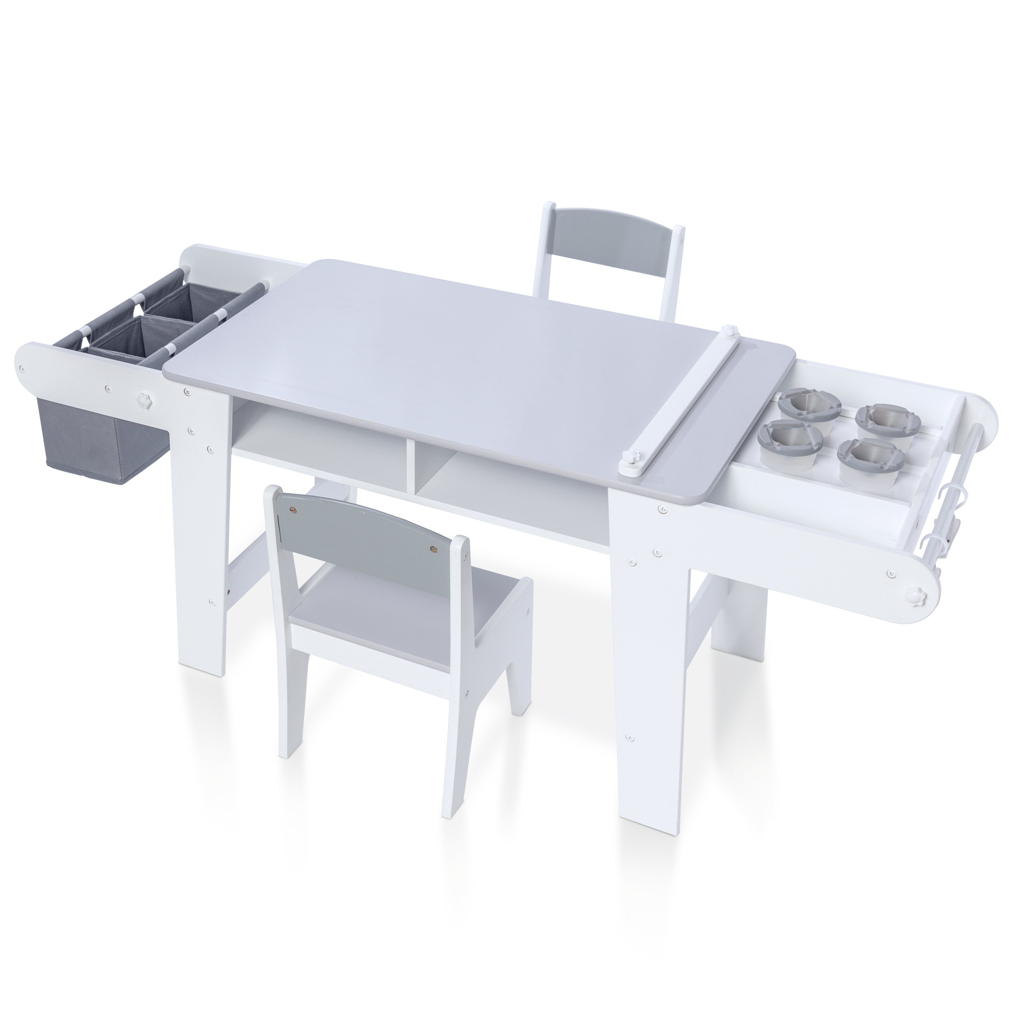 Kids Art Table and Chair Set (Grey and White)
