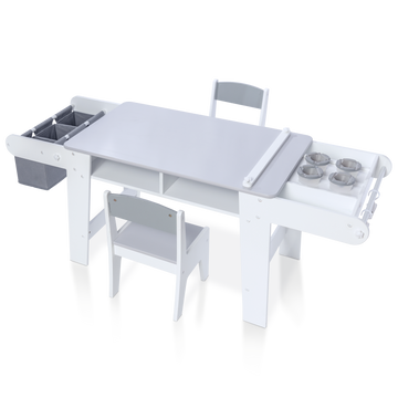 Kids Art Table and Chair Set (Grey and White)