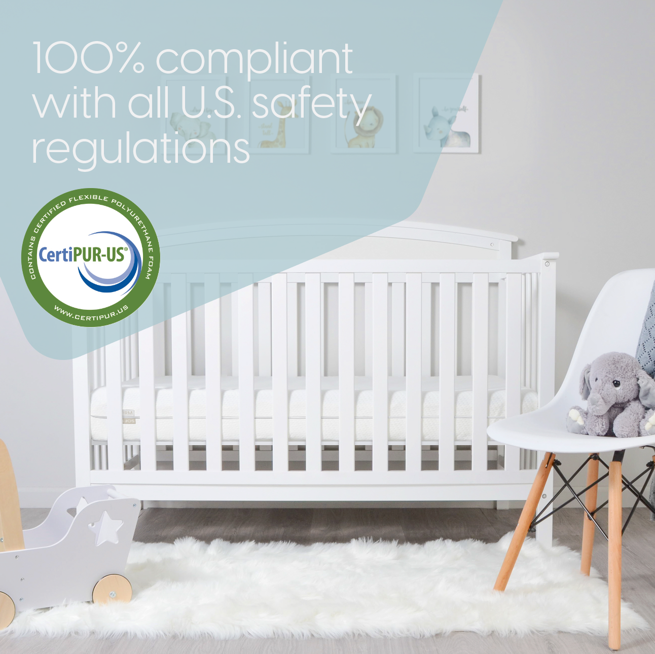 Dual Sided Crib and Toddler Bed Mattress with Cover Milliard Brands