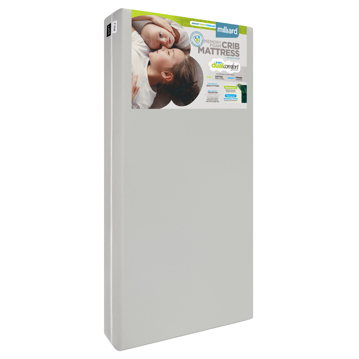 Memory Foam Dual Sided Crib and Toddler Mattress with Cotton Cover- (Open Box)