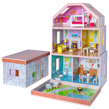 Nesting Wooden Dollhouse