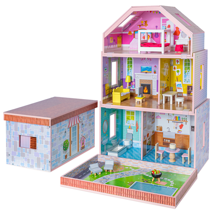 Nesting Wooden Dollhouse