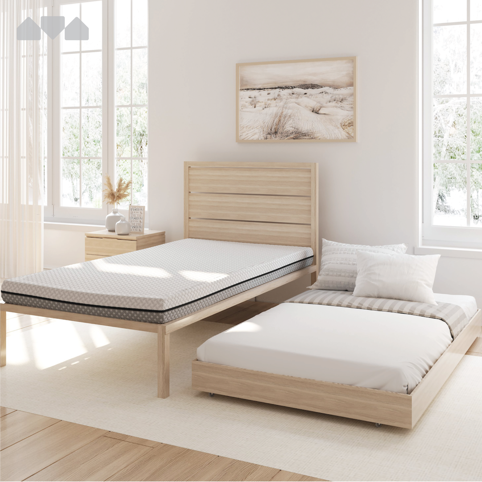 5 Inch Deluxe Twin Memory Foam Dual Sided Trundle Mattress
