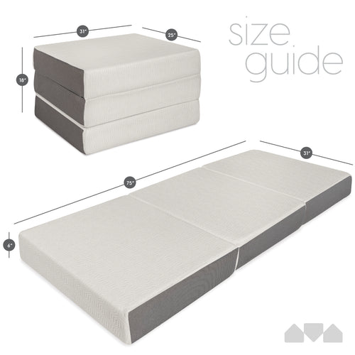 6 Inch Tri-fold Memory Foam Mattress