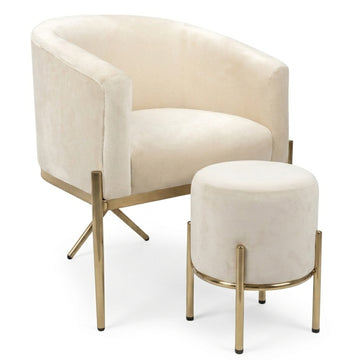 Arm Chair and Accent Ottoman Set