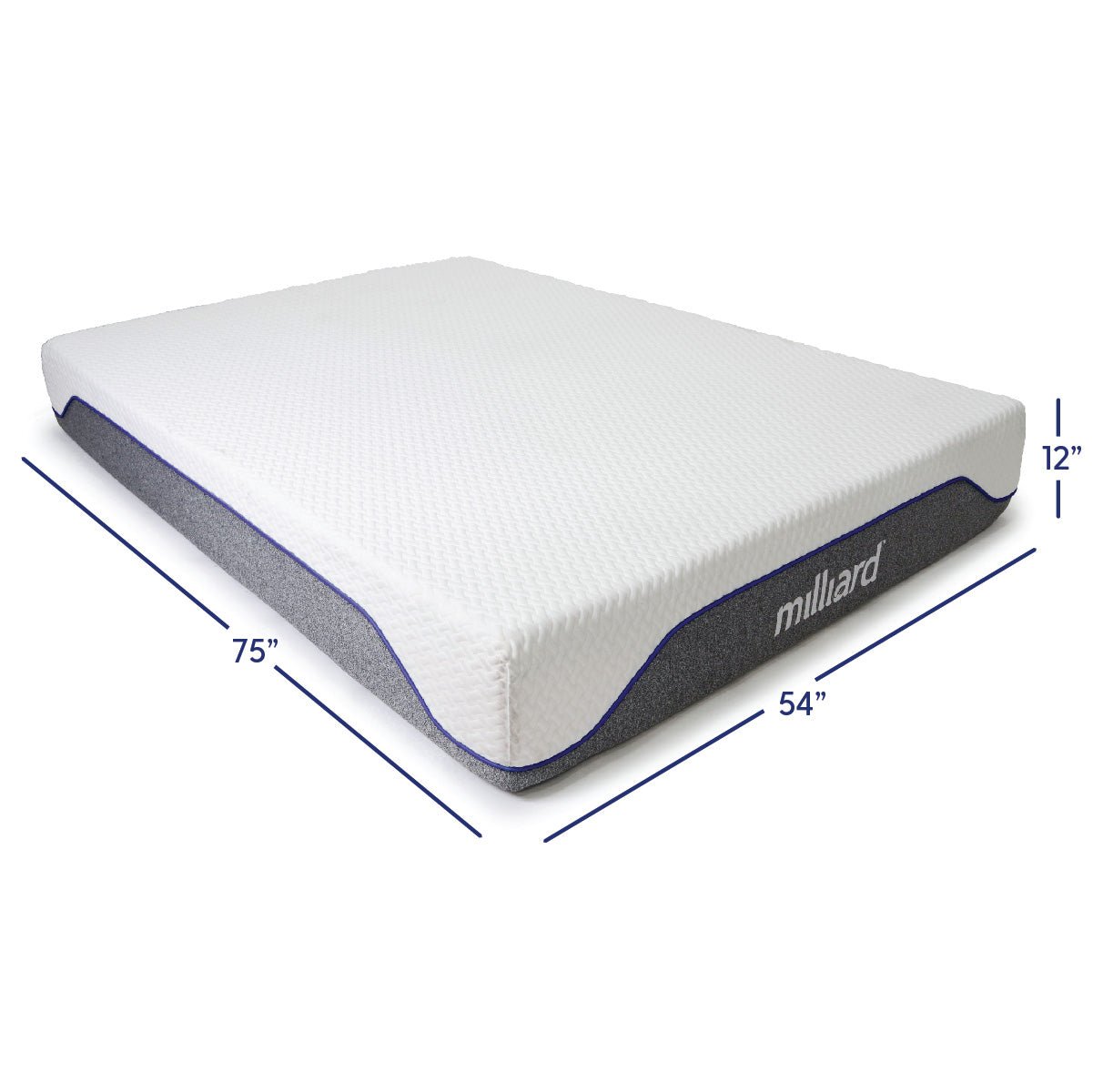 12 Inch Semi-Firm Memory Foam Mattress - Milliard Brands