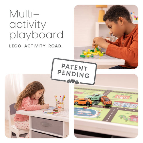 3-in-1 Kids Play Table and Chair Set with Storage