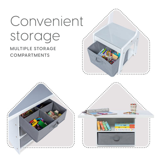 3-in-1 Kids Play Table and Chair Set with Storage