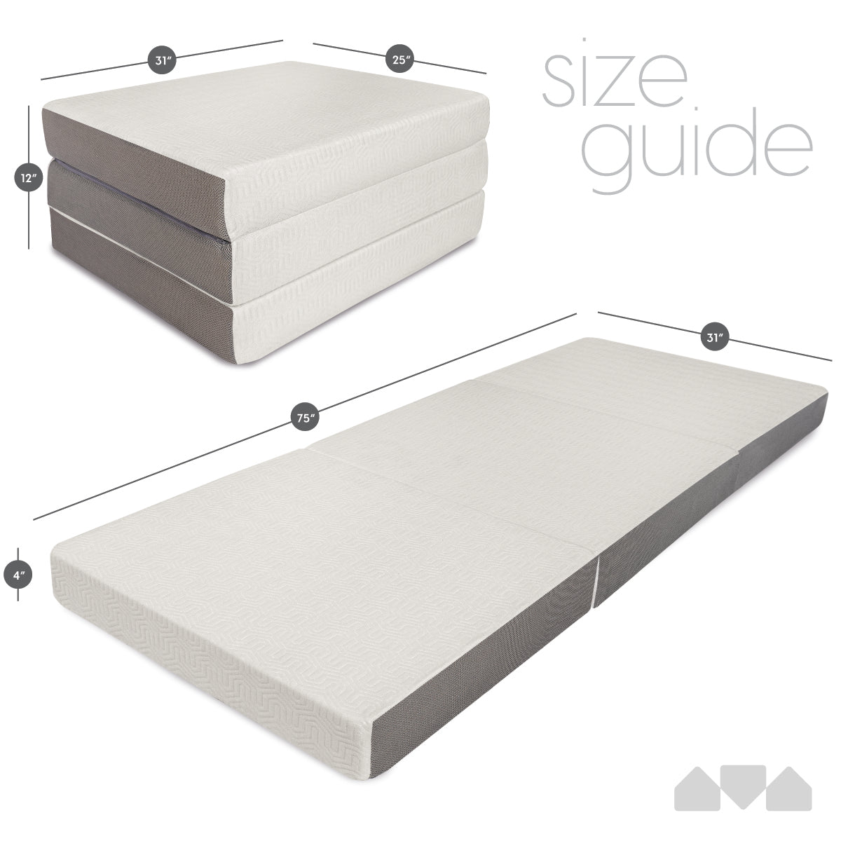 4 Inch Tri-fold Foam Mattress - Milliard Brands