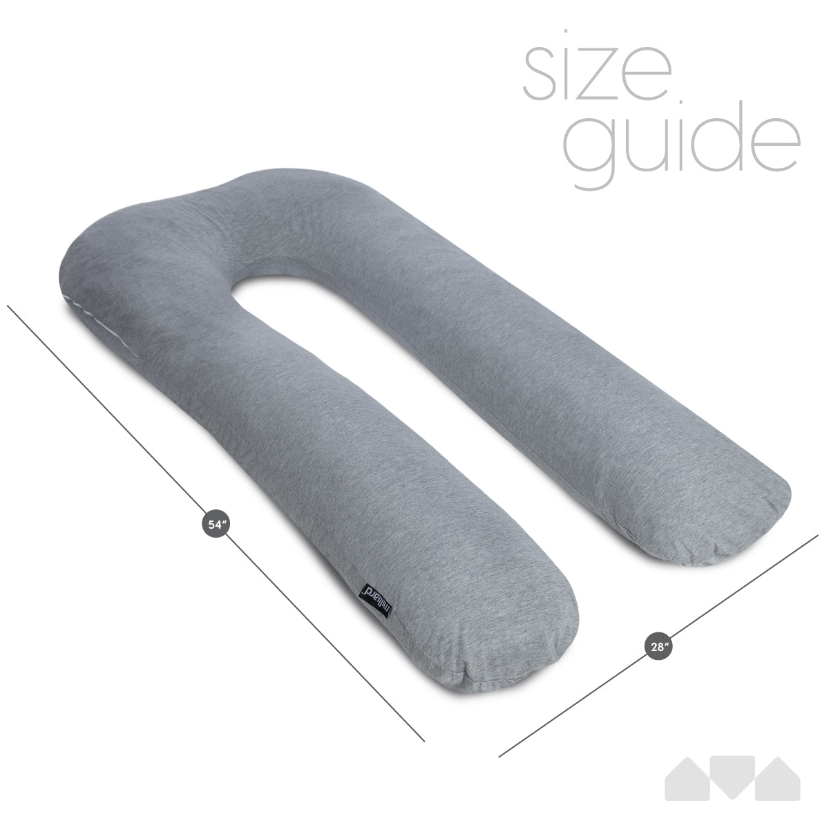 54 Inch U-Shaped Memory Foam Body Pillow with Breathable Cover - Milliard Brands