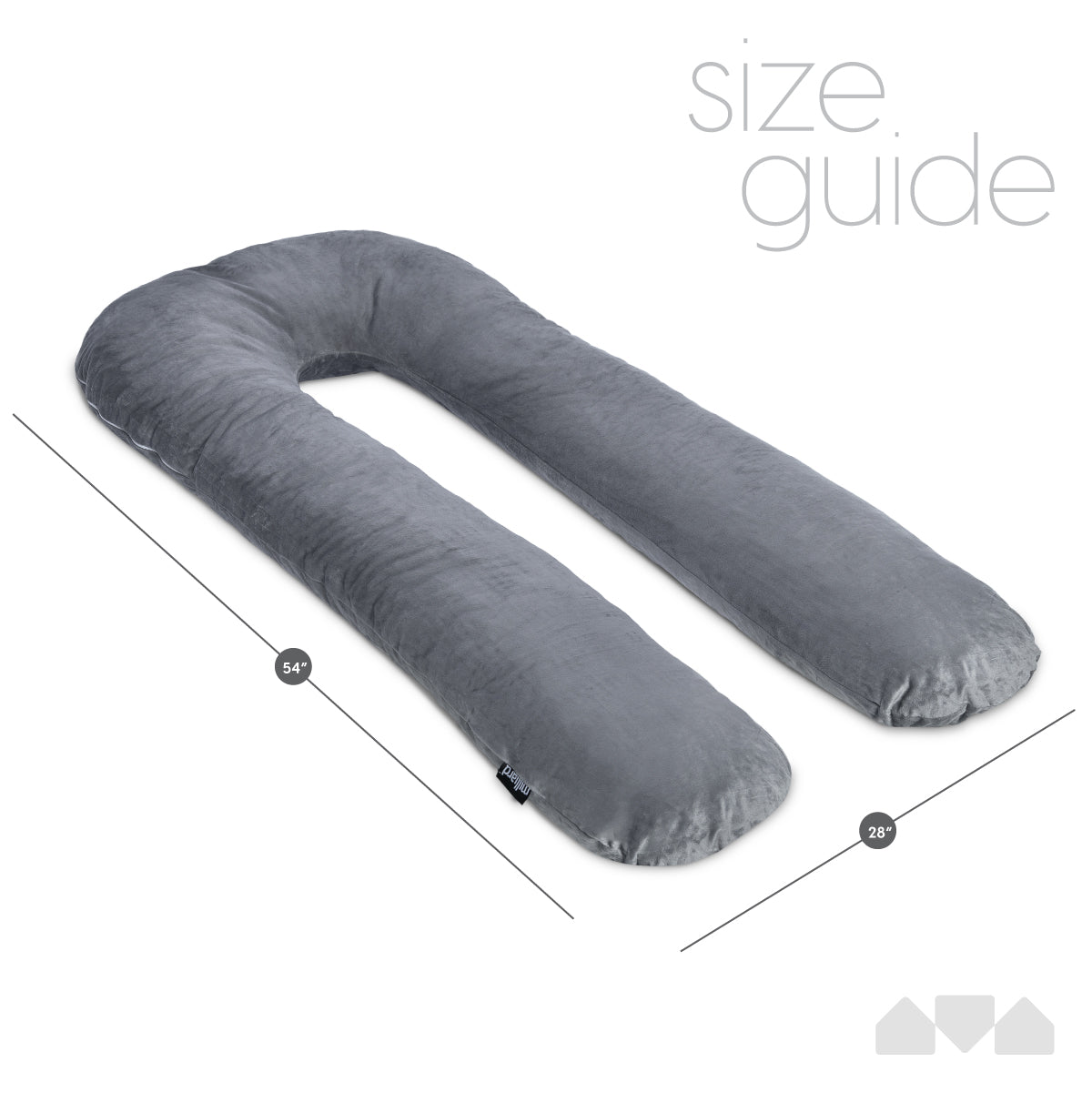 54 Inch U-Shaped Memory Foam Body Pillow with Velour Cover - Milliard Brands