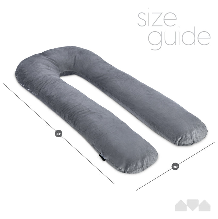 54 Inch U-Shaped Memory Foam Body Pillow with Velour Cover - Milliard Brands