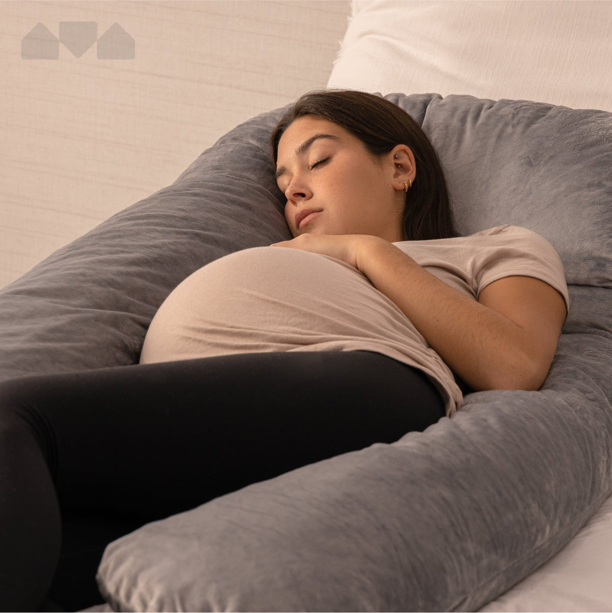 54 Inch U-Shaped Memory Foam Body Pillow with Velour Cover - Milliard Brands