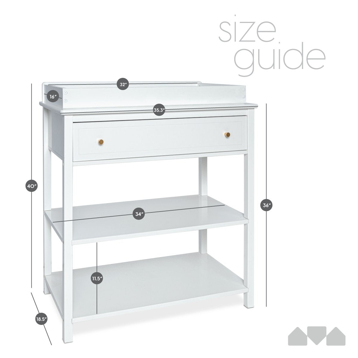 Changing Table Dresser with Removable Top - Milliard Brands