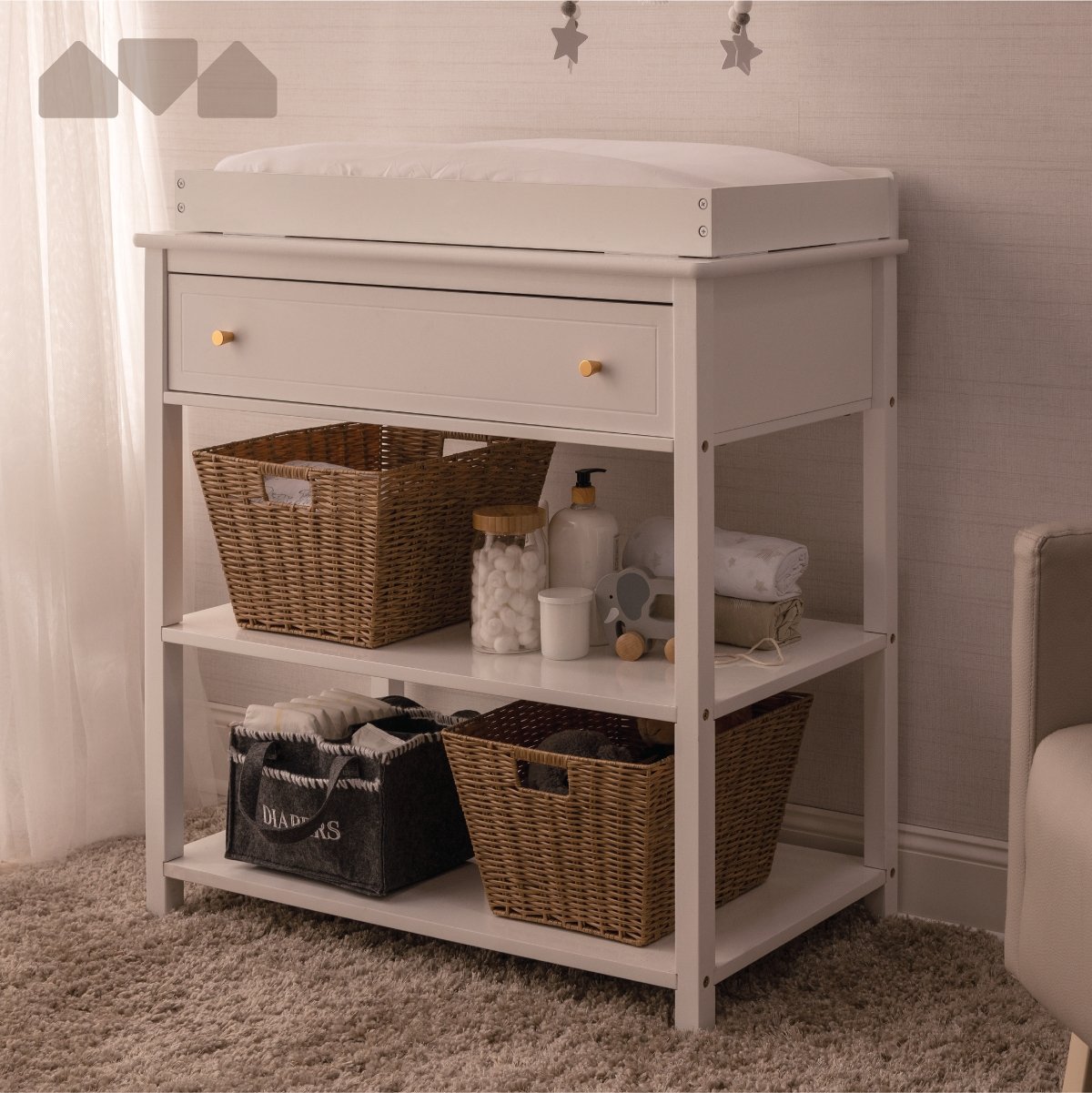 Changing Table Dresser with Removable Top - Milliard Brands