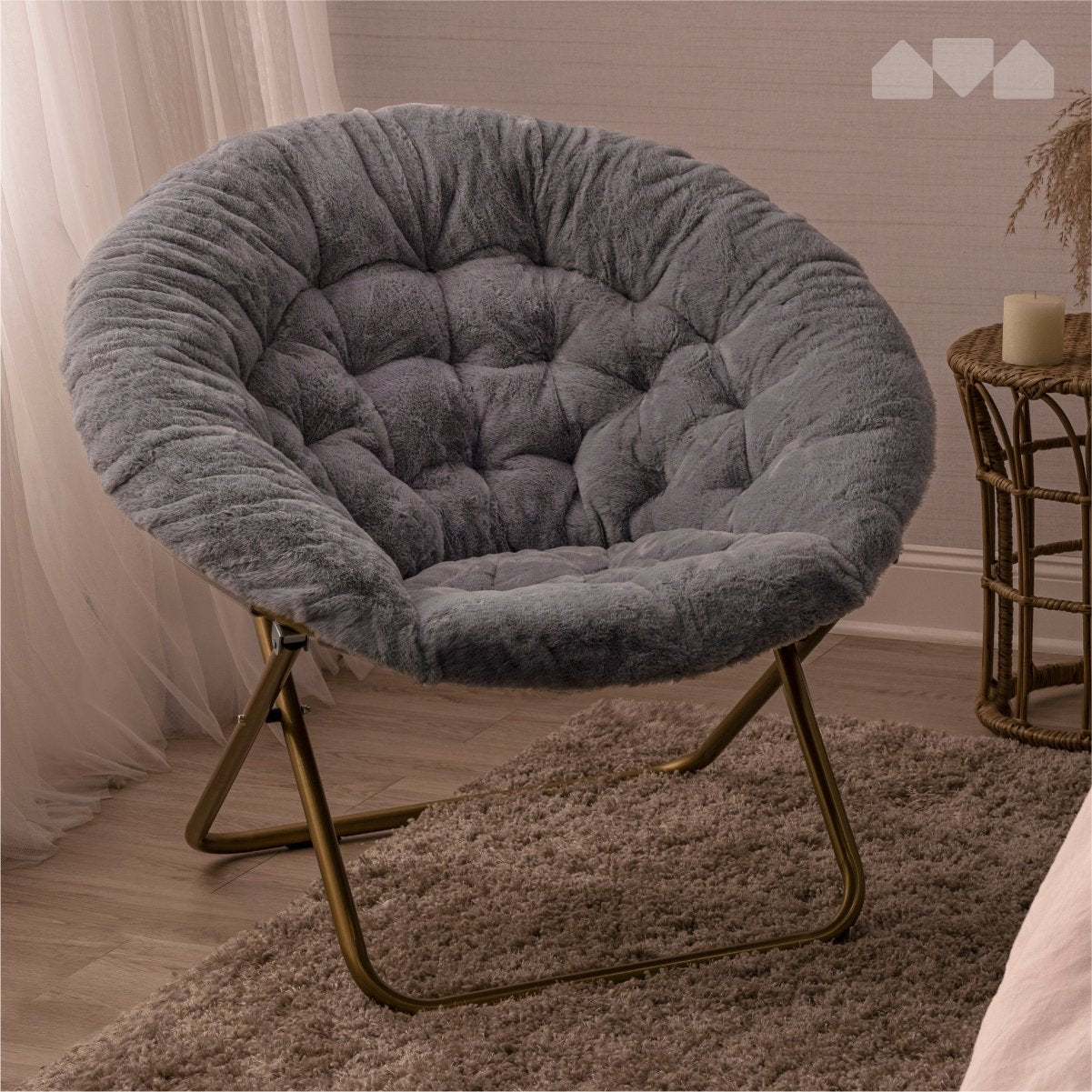 Cozy Faux Fur Saucer Chair X-Large - Milliard Brands